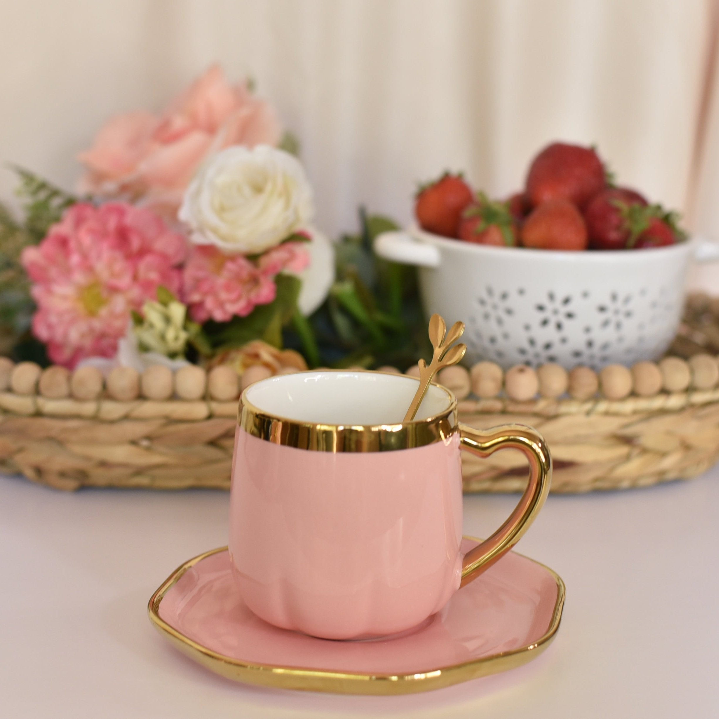 Handmade Coffee Mug Set - Rose Gold