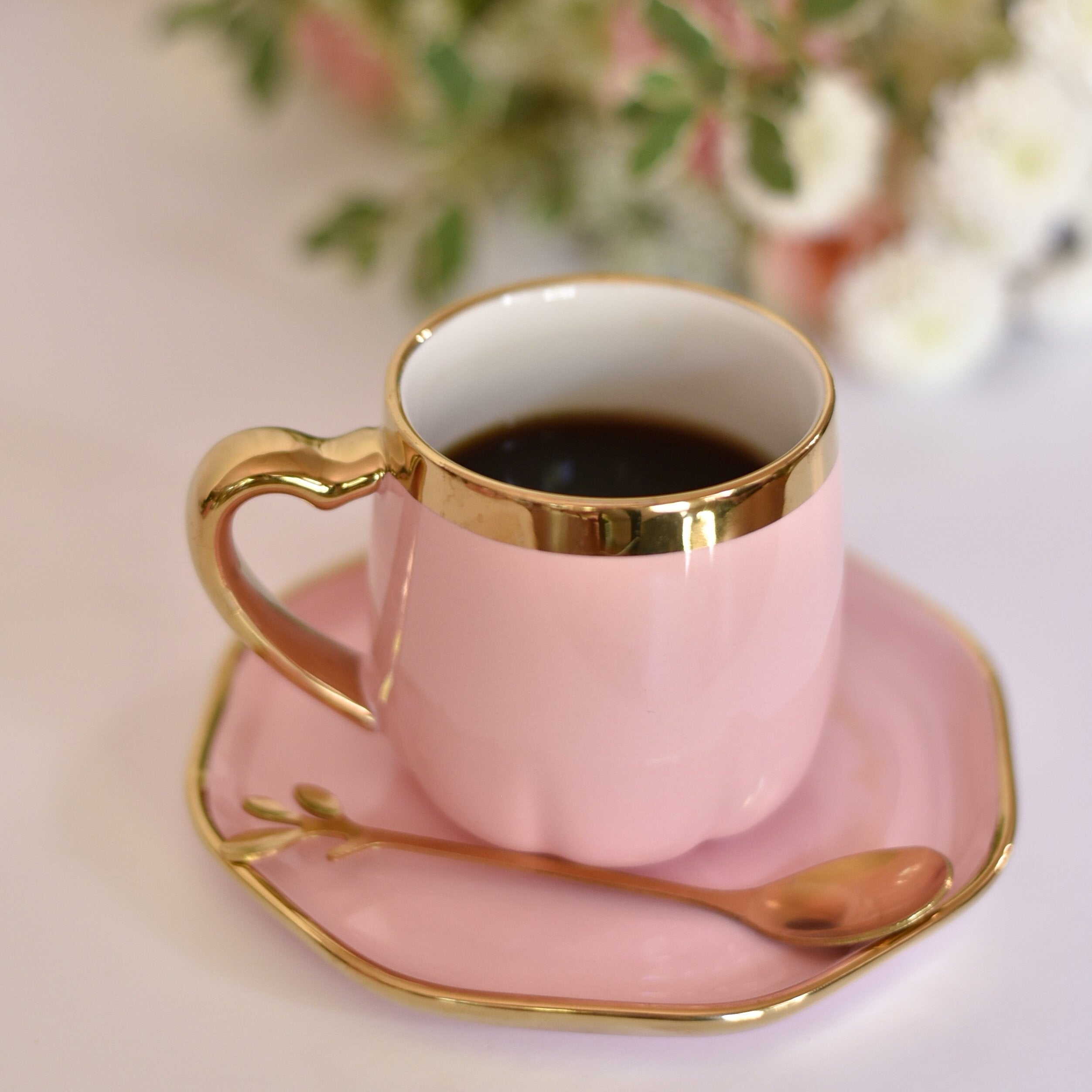 Handmade Coffee Mug Set - Rose Gold